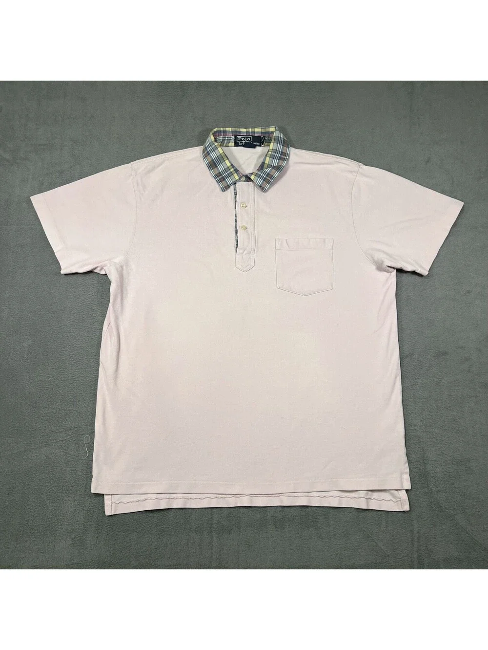 Vintage Polo Ralph Lauren Shirt Light Pink Mens Large Polo Short Sleeve Preppy